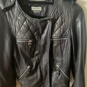 ISABEL MARANT ÉTOILE KADY NAVY LEATHER JACKET 36 Fr